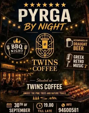 Pyrga by Night: BBQ & Greek Retro Music Night in Larnaca